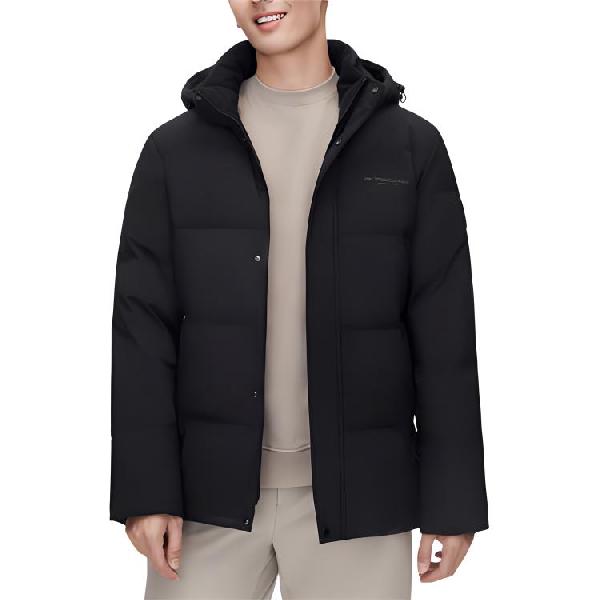 波司登 休闲系列 纯色字母可脱卸帽拉链加厚长袖羽绒服 男女同款