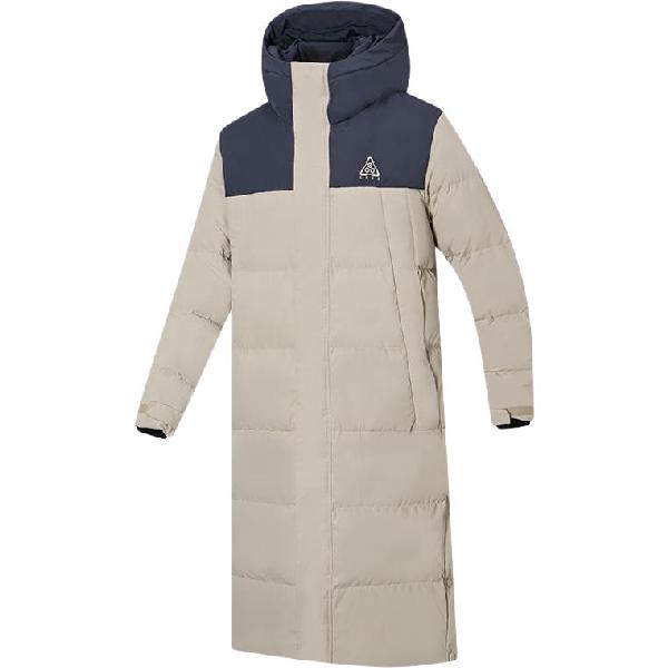 鸿星尔克 户外系列 运动简约连帽休闲拼色保暖羽绒服 男款