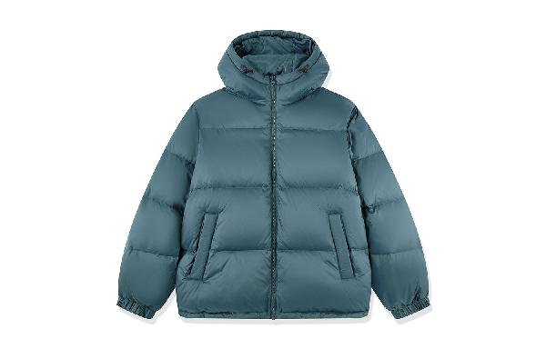 乔丹 纯色连帽拉链 保暖防风透气防水柔软舒适 百搭休闲通勤运动羽绒服 男款 烟暮蓝