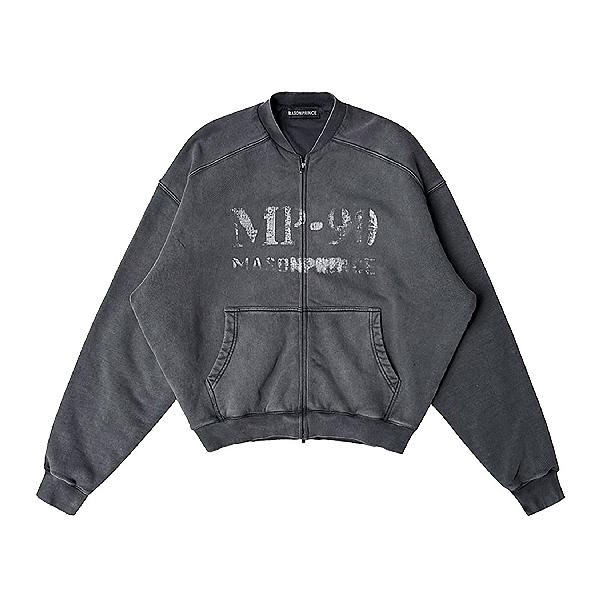 MASONPRINCE Crack Print Loose Cardigan Hoodie