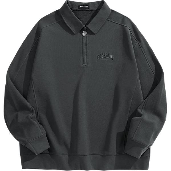 PEACEBIRD MEN Embroidered Collar Sweatshirt