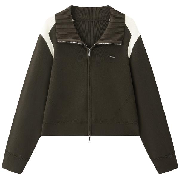 Peacebird Double Zipper Knit Cardigan