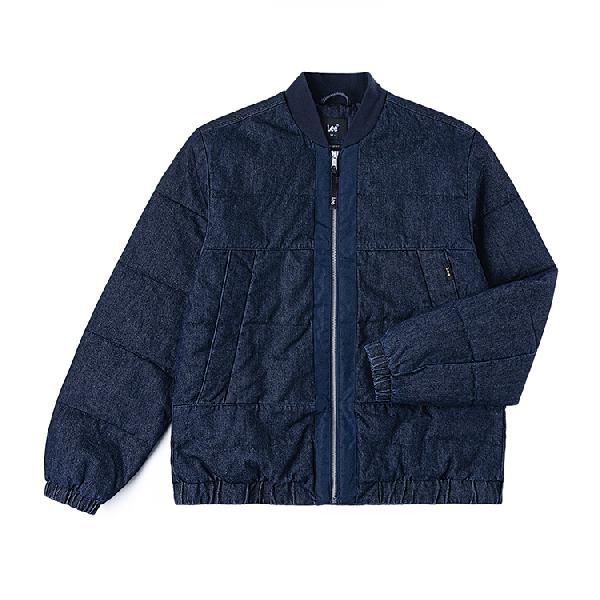 Lee Comfortable Baseball Collar Down Jacket Navy Blue