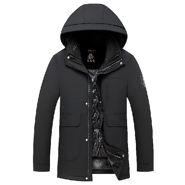 Laoyeche Winter Jacket Hooded Detachable Liner