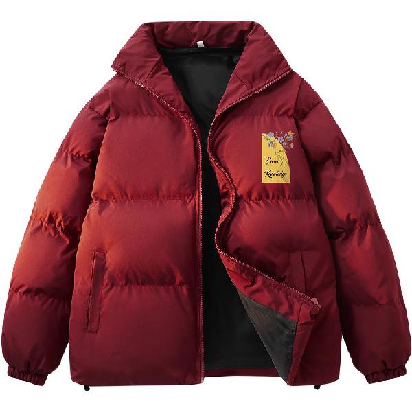 EOOVEN Vintage Floral Logo Puffer Jacket