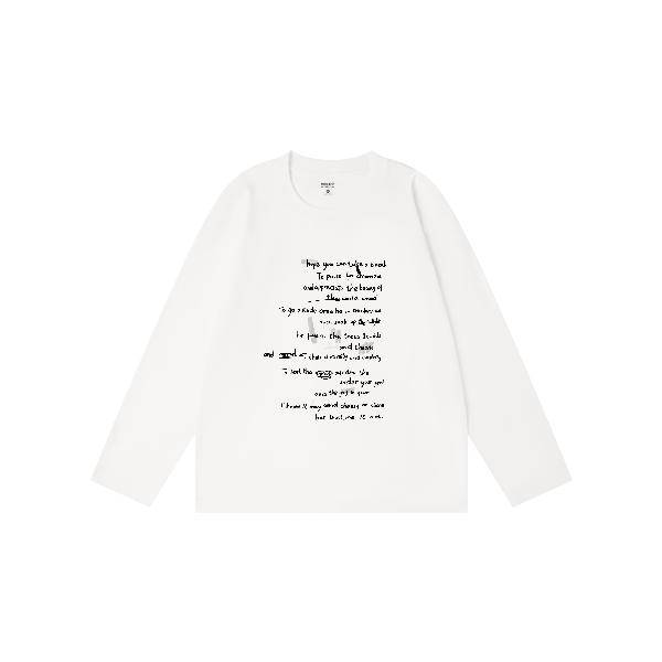 Cotton Aesthetic Letter Print Long Sleeve Tee