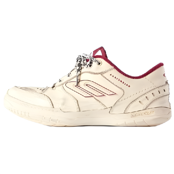 Balenciaga Hamptons Worn-Out Low Top Sneakers White Red