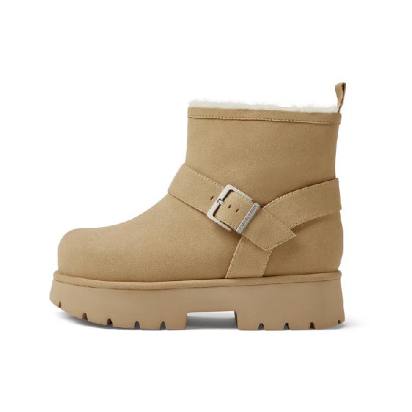 CHARLES&KEITH Suede Platform Ankle Boots