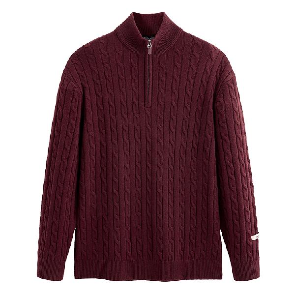 PEACEBIRD Classic Cable Half-Zip Sweater