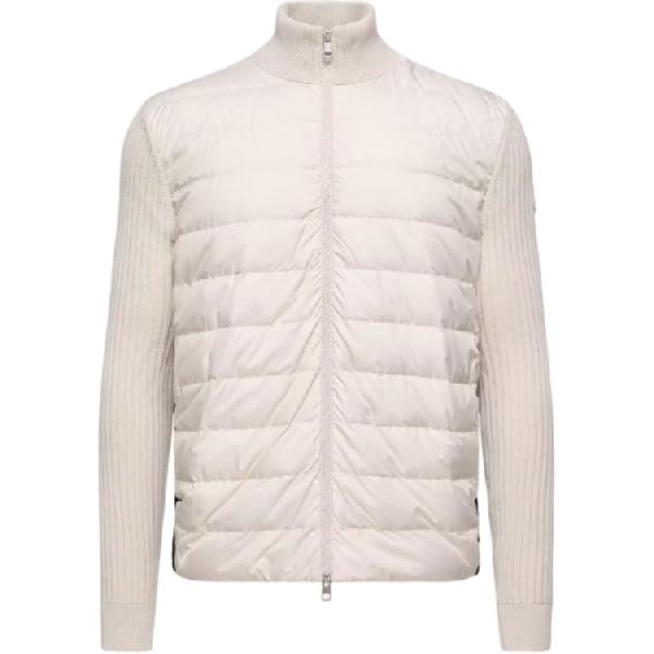 Moncler SS26 Cardigan zipp matelass en laine